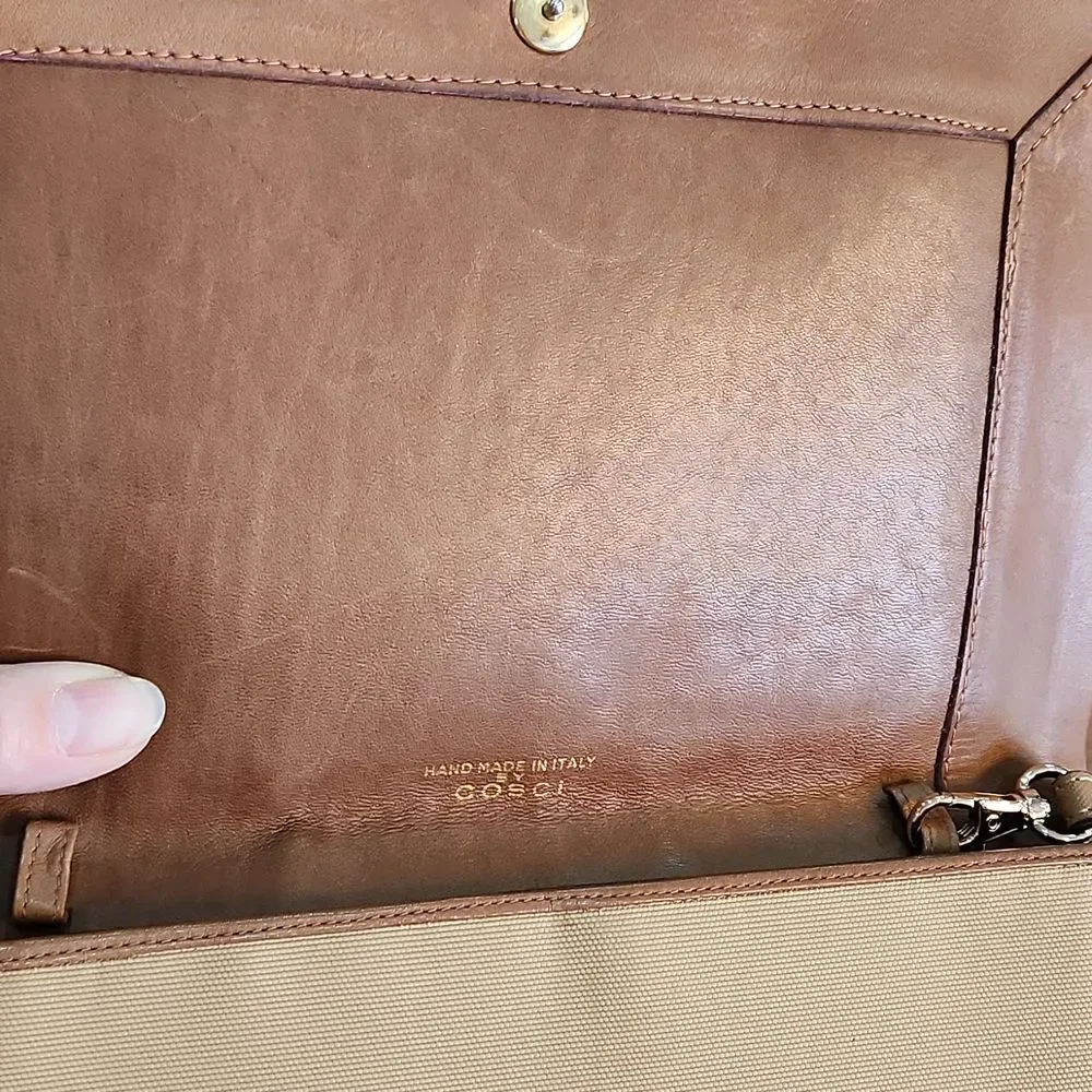 EUC Vintage Italian Cosci Leather LG Clutch Bag